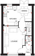 Ground Floor Plan of the Archford 3 bedroom home