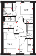 First Floor Plan of the Archford 3 bedroom home