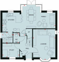 Ground floor floorplan of The Bradgate