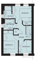 First floor plan of the Archford 3 bedroom home at Hampton Mill