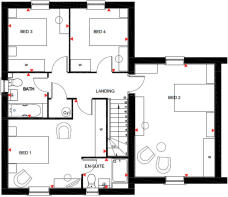 The Hurst housetype first floor plan
