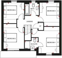 Hemsworth first floor plan at Pentref Llewelyn