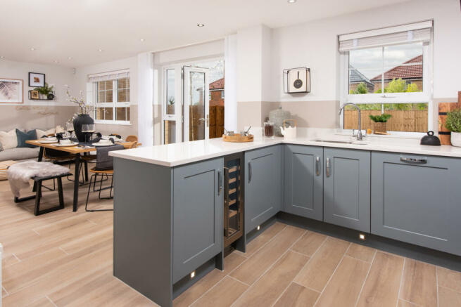 Inside view 4 bedroom detached Radleigh kitchen diner