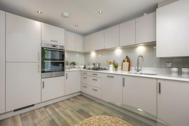 A modern kitchen with ample space for storage