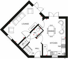 Ground floor plan of our 3 bed Lutterworth home