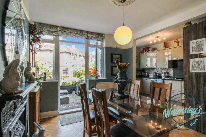 Dining open plan to modern kitchen