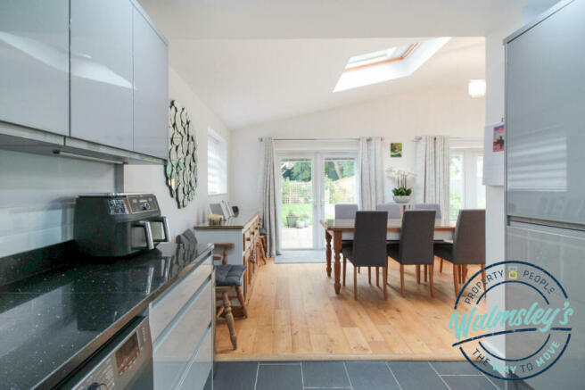 Kitchen towards dining & rear gardens