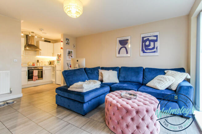 Open plan kitchen dining/living room