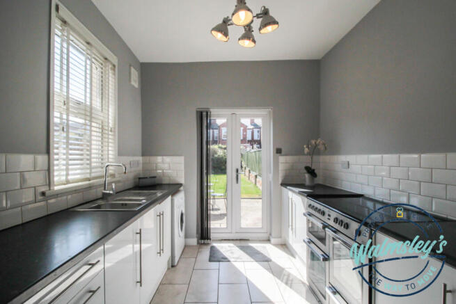 Kitchen with French doors to gardens