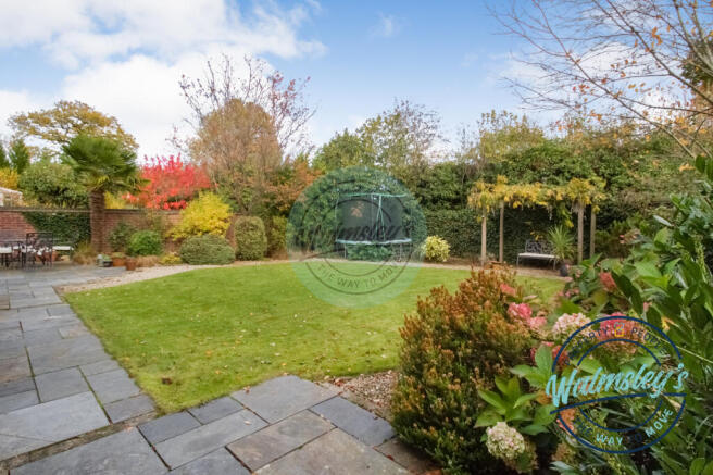 Rear gardens from French doors from sitting room