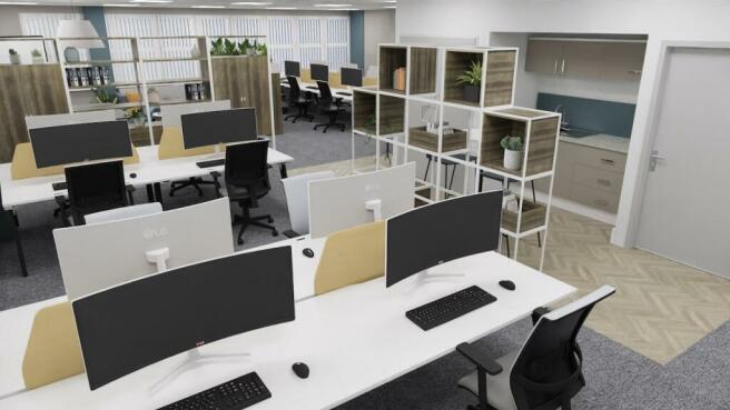 CGI Indicative office space fit-out