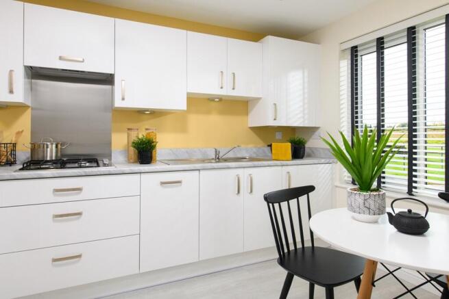 Modern kitchen and dining area