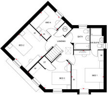 First floor floor plan 4 bedroom Ashtree home