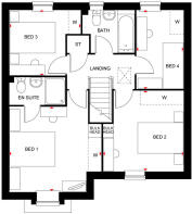 first floor floor plan in 4 bedroom Shenton home