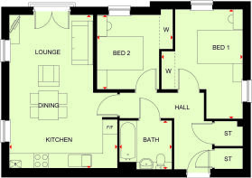 Westwood apartment floor plan Part L