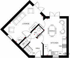 Ground floor plan of our 3 bed Lutterworth home