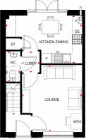 Typical Roseberry style two bedroom ground floor plan