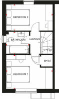 First floor plan of our 2 bed Kenley home