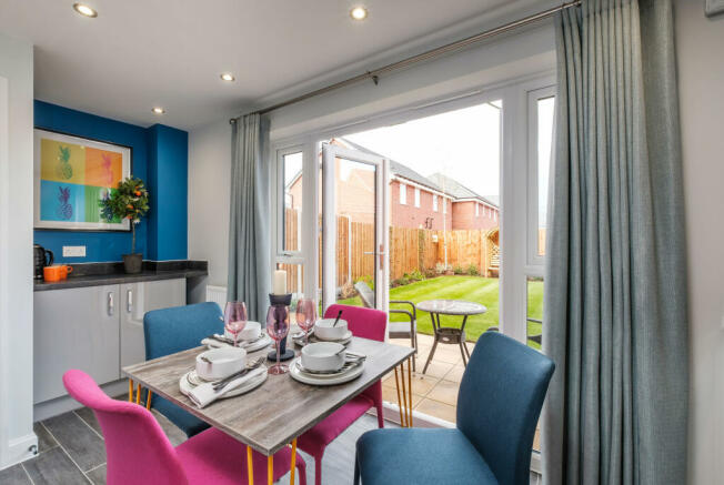 Interior view of our 2 bed Roseberry kitchen & dining