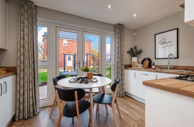 Interior view of our 2 bed Kenley home kitchen & dining