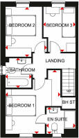 Typical first floor plan of our Ellerton style 3 bedroom home