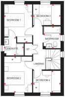 Ingleby first floor plan at Treledan