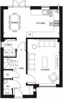 Ground floor floor plan of the Kingsley Special. 4 bed home.