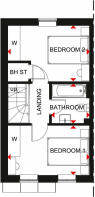 First floor plan of our 2 bed Denford home