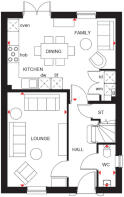 Ingleby ground floor plan at Treledan