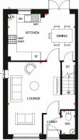 Maidstone 3 bed ground floor plan