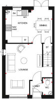Maidstone 3 bed ground floor plan