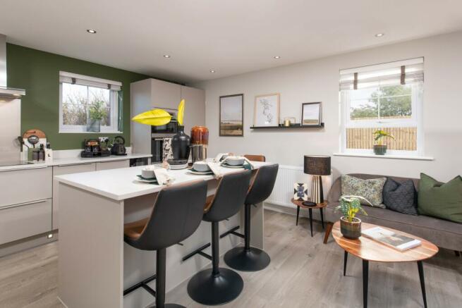 Internal view of the kitchen dining area of an Alderney house type