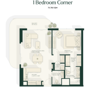 1 Bedroom- Corner