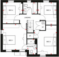 First floor plan of our 4 bed Radleigh home