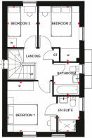 Typical Moresby style 3 bedroom home first floor plan