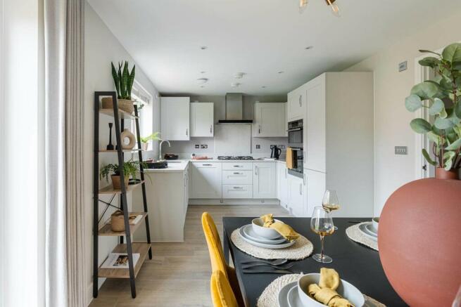 An open-plan kitchen and dining area makes the perfect space to entertain