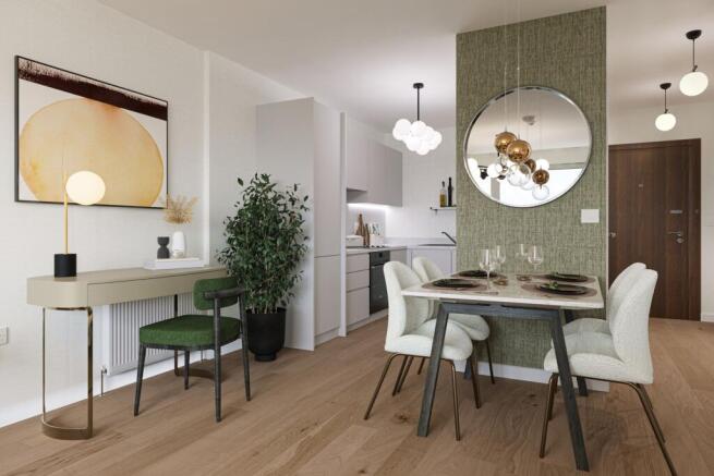 one bed kitchen dining