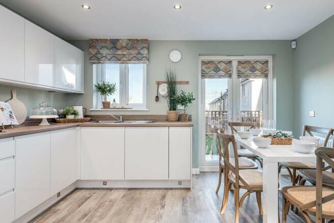 Enjoy breakfast overlooking the garden from the kitchen