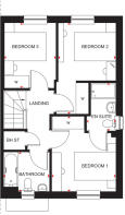 first floor plan of Thurso 3 bedroom terraced home