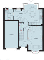Ground floor plan of the Meriden 4 bedroom home