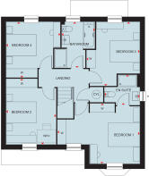First floor plan of the Meriden 4 bedroom home
