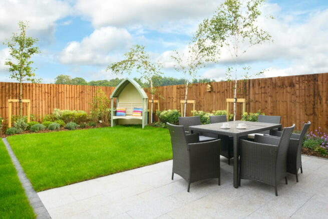 Outside garden view Kingsley 4 bedroom detached home