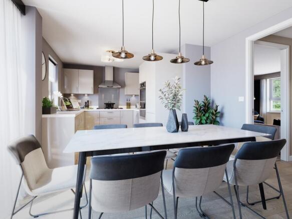 Open plan kitchen in the Hemsworth 4 bedroom home