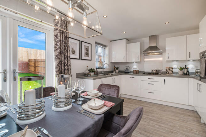 Kennett white kitchen-diner with French doors