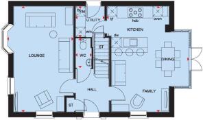 Cornell ground floor plan - Part L DWH Orchard Green Kingsbrook