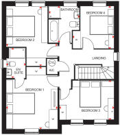 First floorplan of the Holden 4 bedroom home