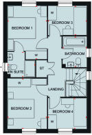 First floor plan of the Ingleby 4 bedroom home at Hampton Mill