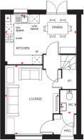 Ground floorplan of the Archford 3 bedroom home