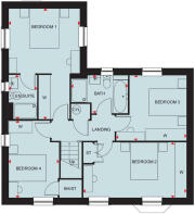 First floor plan of the Avondale 4 bedroom home at Hampton Mill