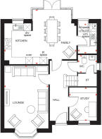 Ground floorplan of the Holden 4 bedroom home